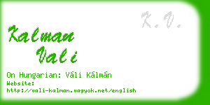 kalman vali business card