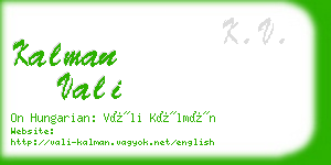 kalman vali business card